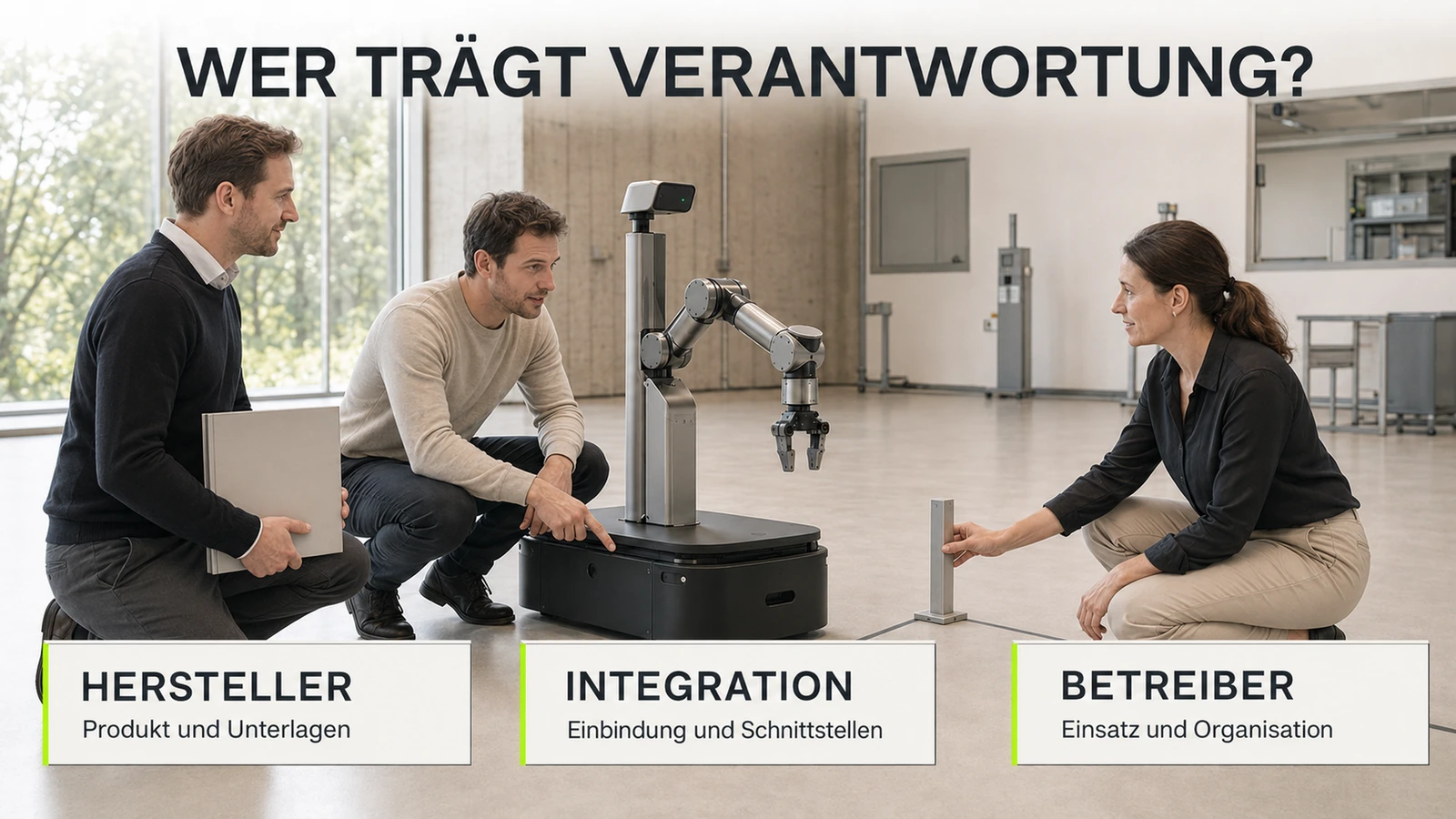 Textfreie CE-artige Siegel-Prägung auf einem Robotergehäuse als Konformitäts-Andeutung