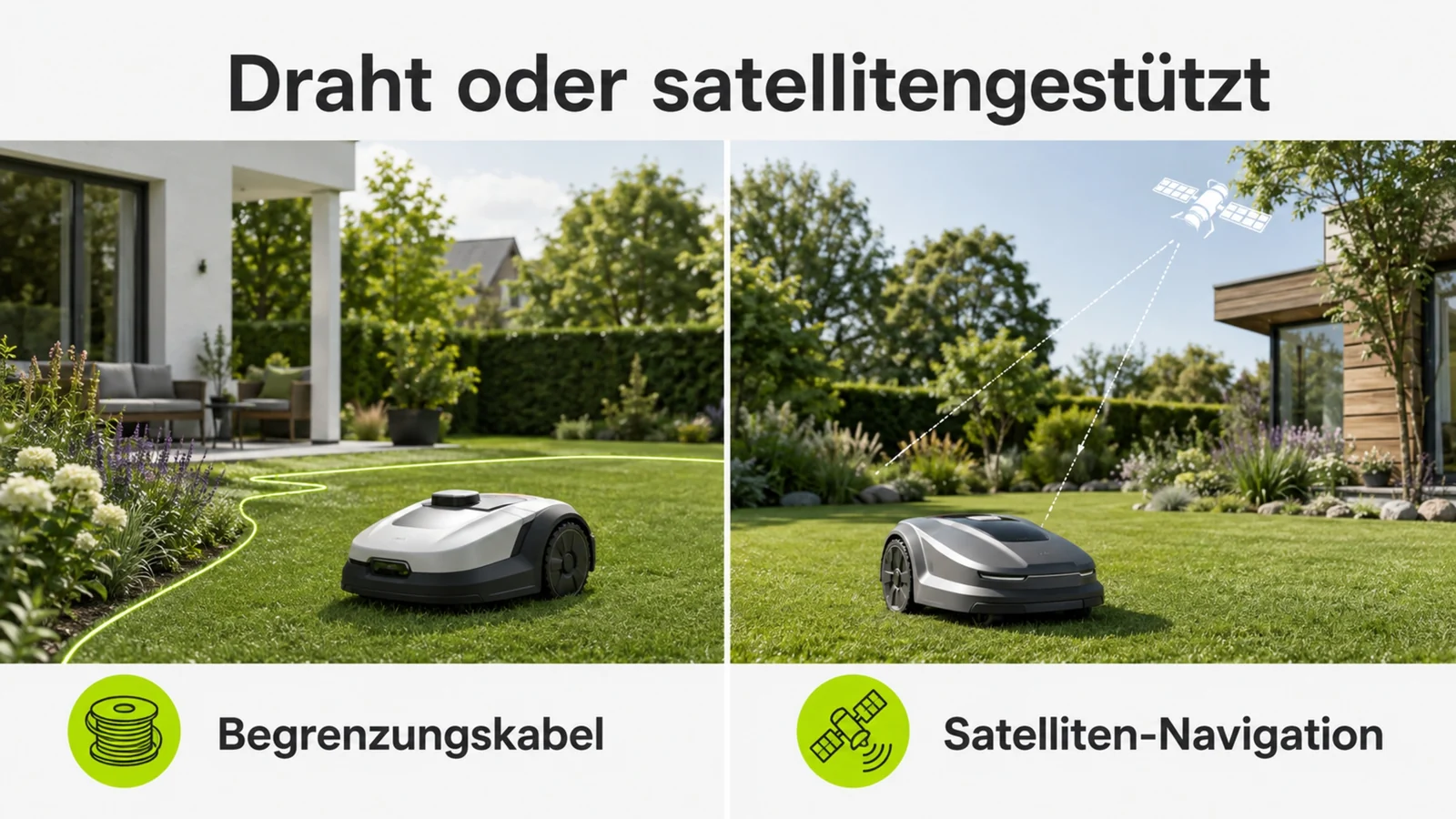 Infografik vergleicht Begrenzungskabel und satellitengestützte Navigation