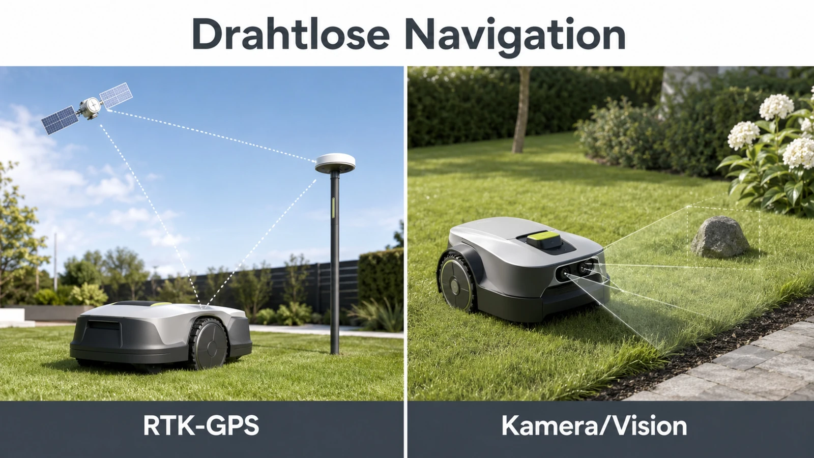Infografik zur drahtlosen Navigation mit RTK-GPS und Kamera