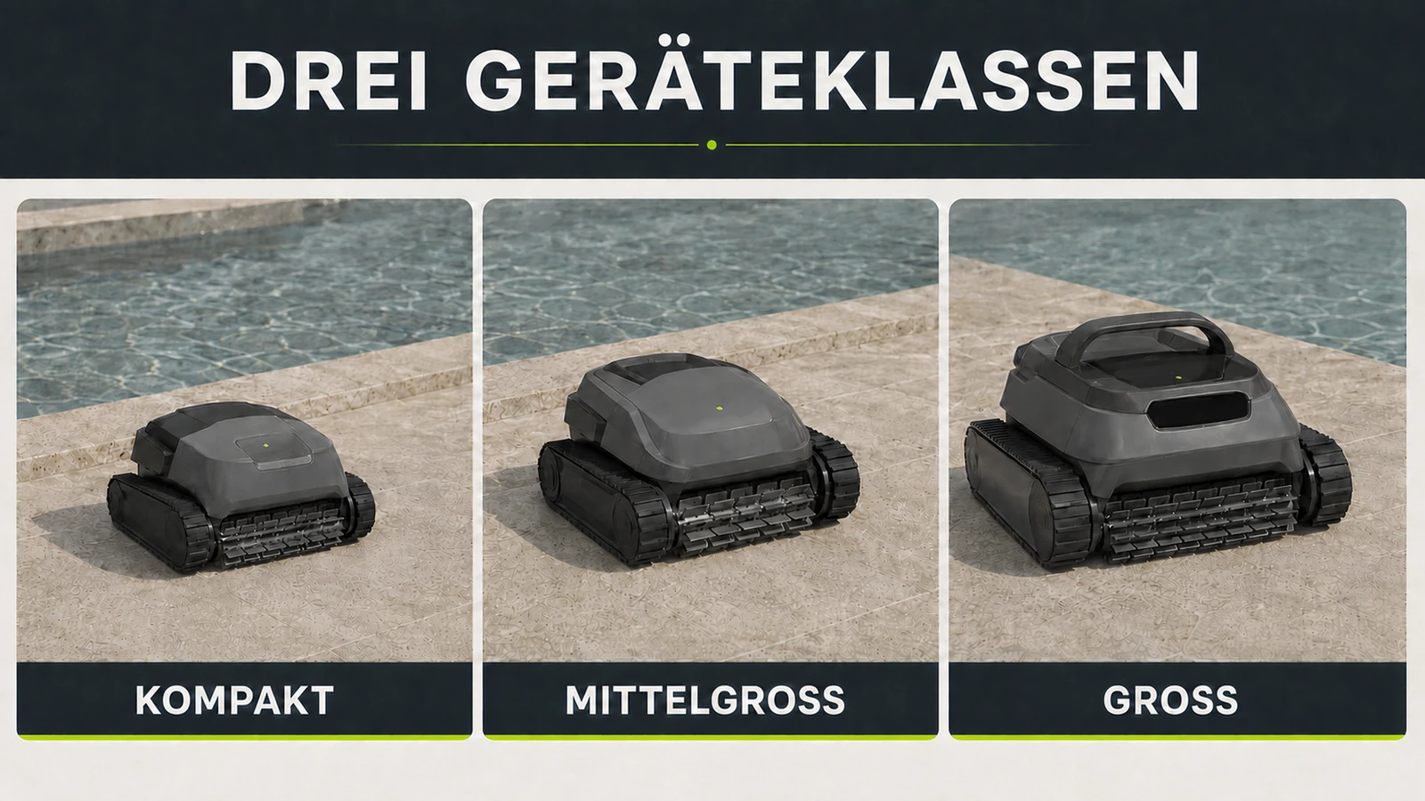 Person trägt einen nassen Poolroboter am Griff, realistische Lift- und Tragesituation