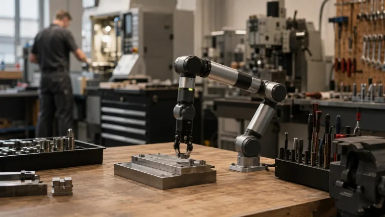 Modularer Leichtbau-Roboterarm in einer Mittelstands-Werkstatt
