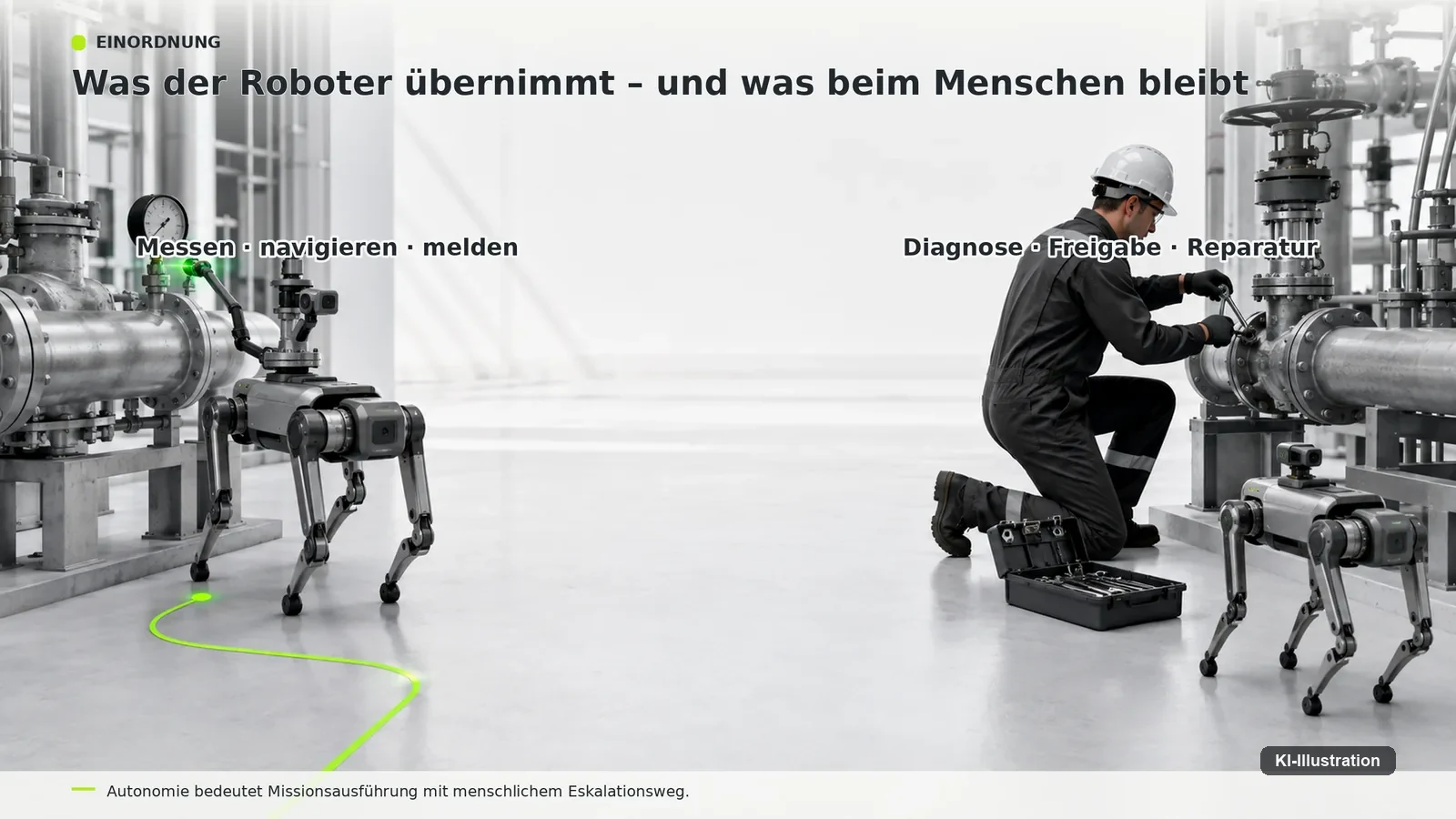 Anlagenbereich mit abgegrenzter Zone und getrennt dargestellter Gerätezertifizierung.