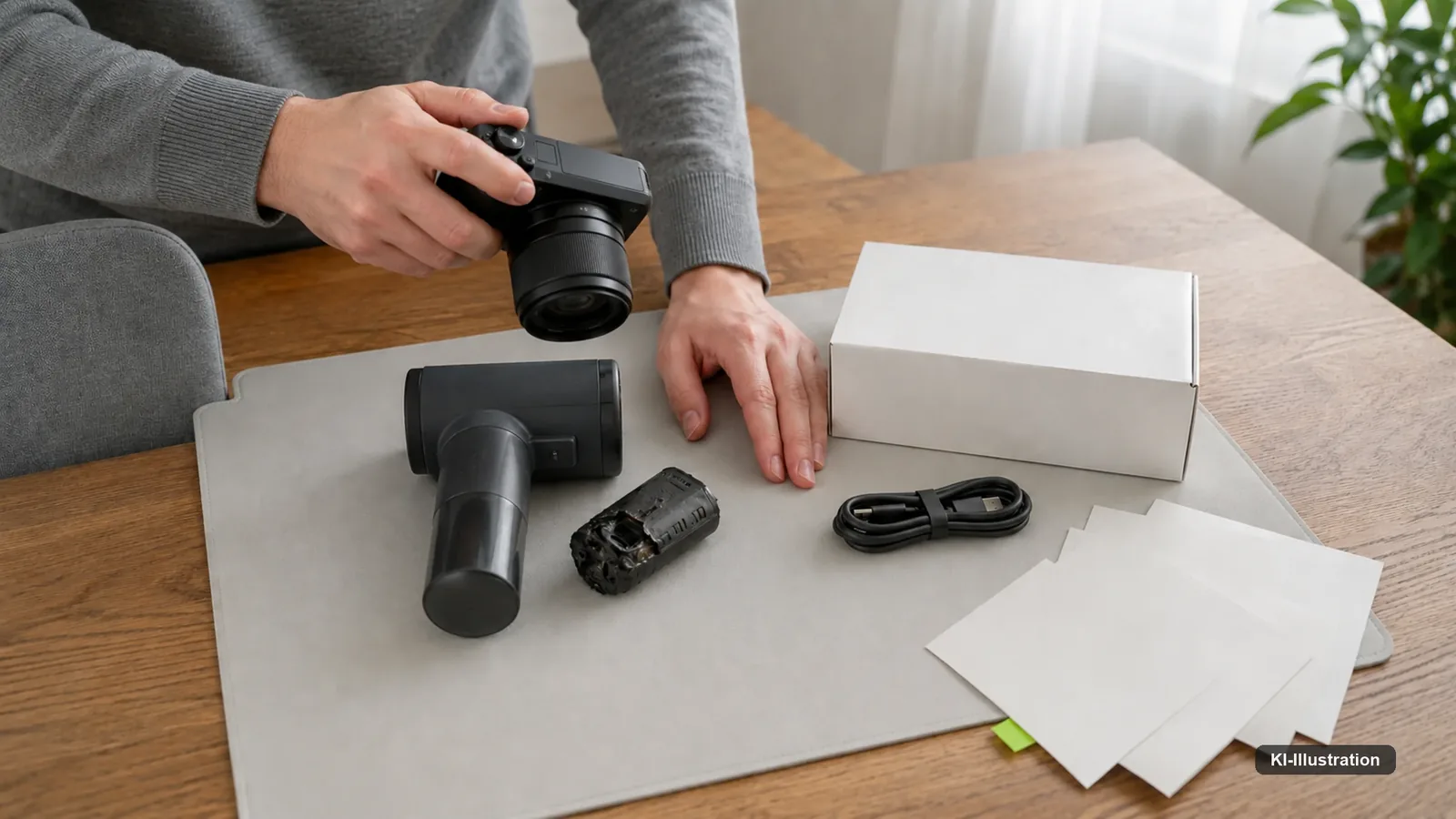 Gerät, Kaufbeleg und Fotos werden vor der Rücksendung dokumentiert.
