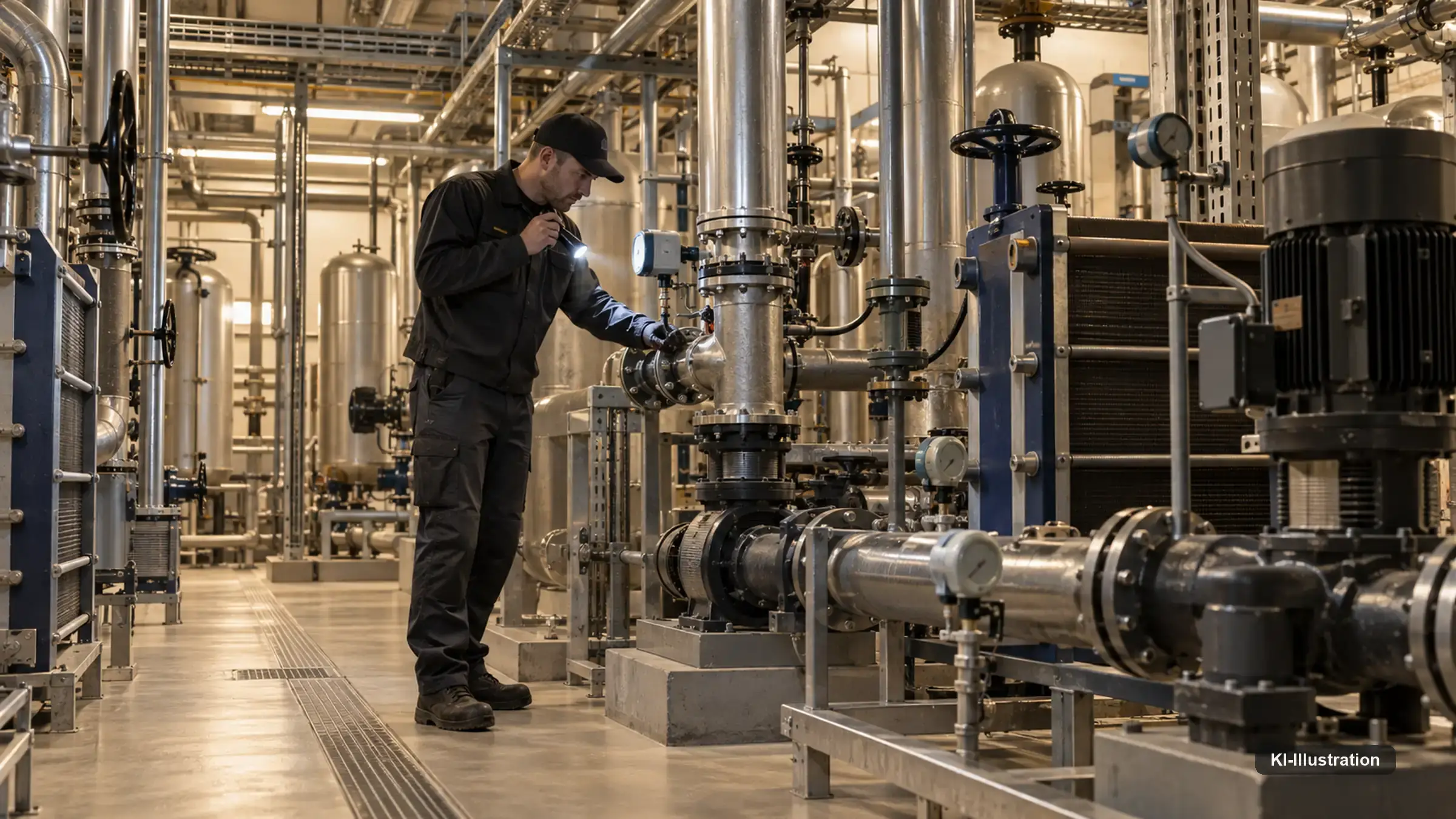 Detailansicht aus einer industriellen Fertigung mit Maschinen und technischer Ausstattung
