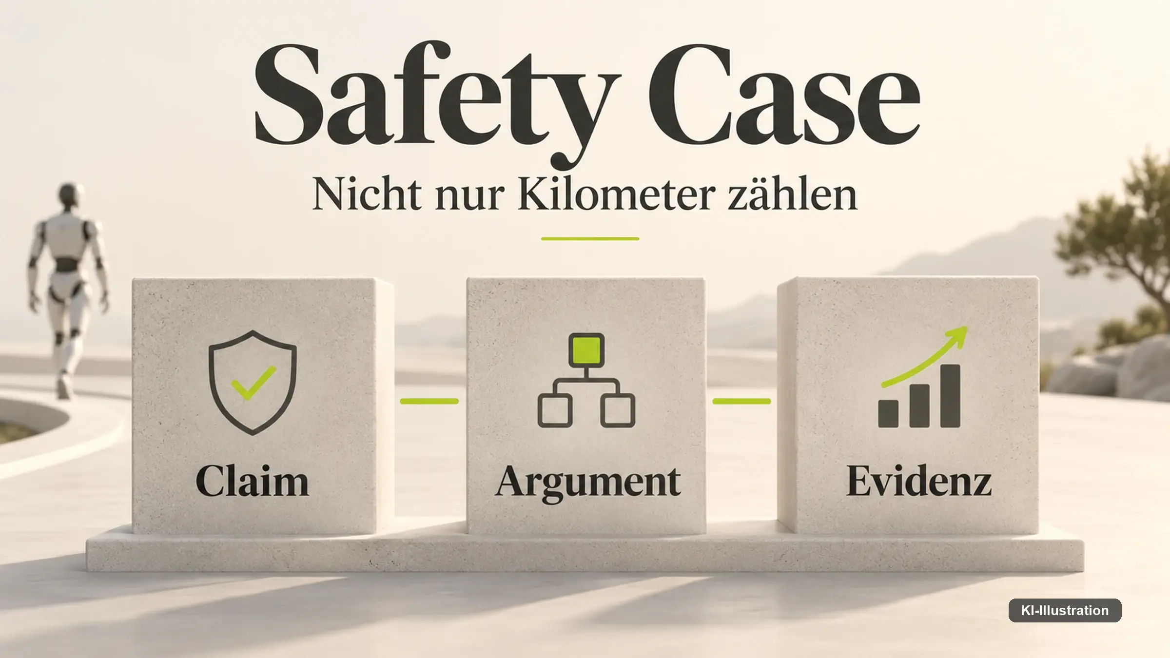 Abgesperrte Teststrecke mit markierten Fahrspuren, Kegeln und Messaufbauten unter bedecktem Himmel