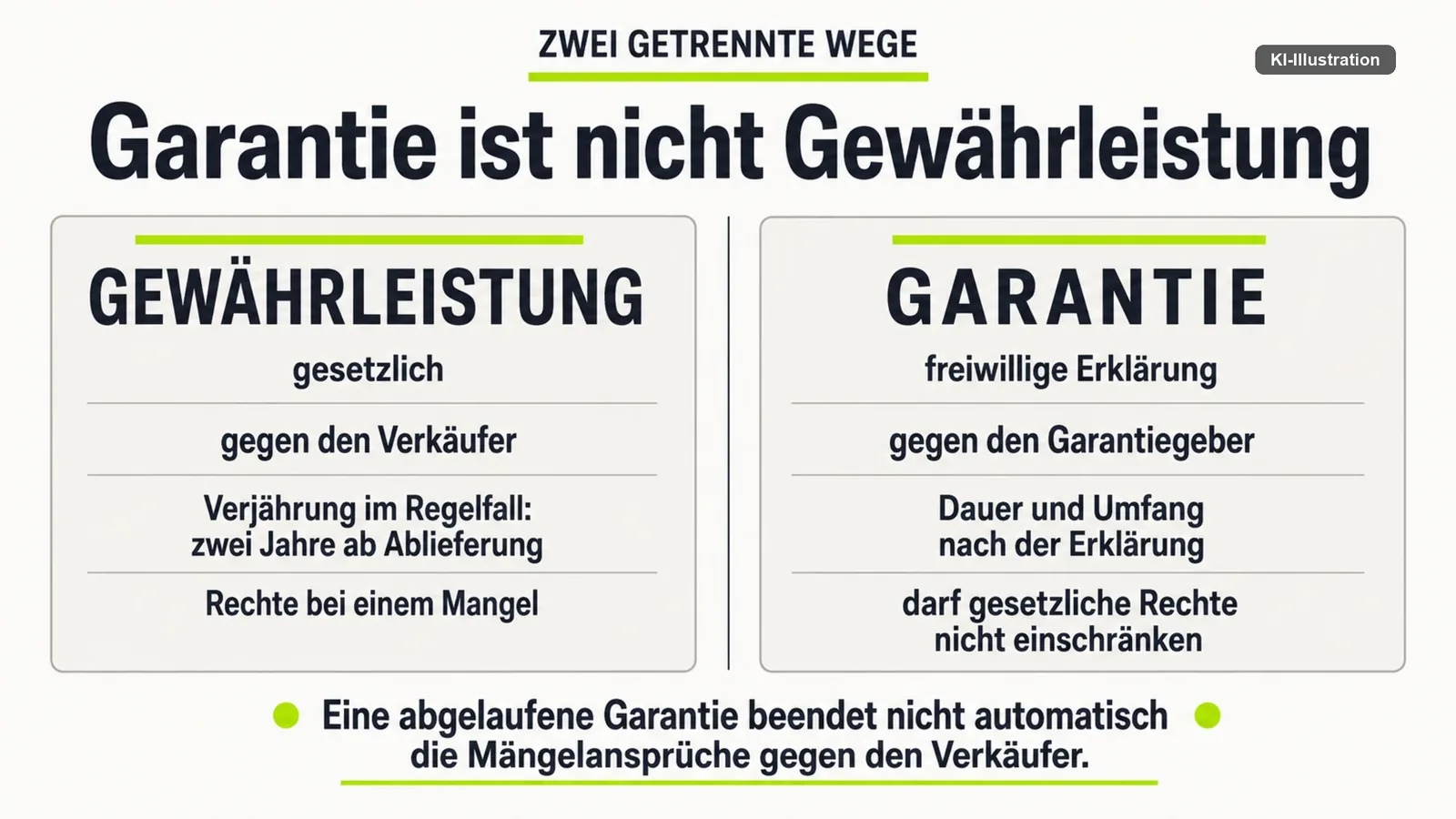 Zwei getrennte Wege mit unterschiedlichen Adressaten.