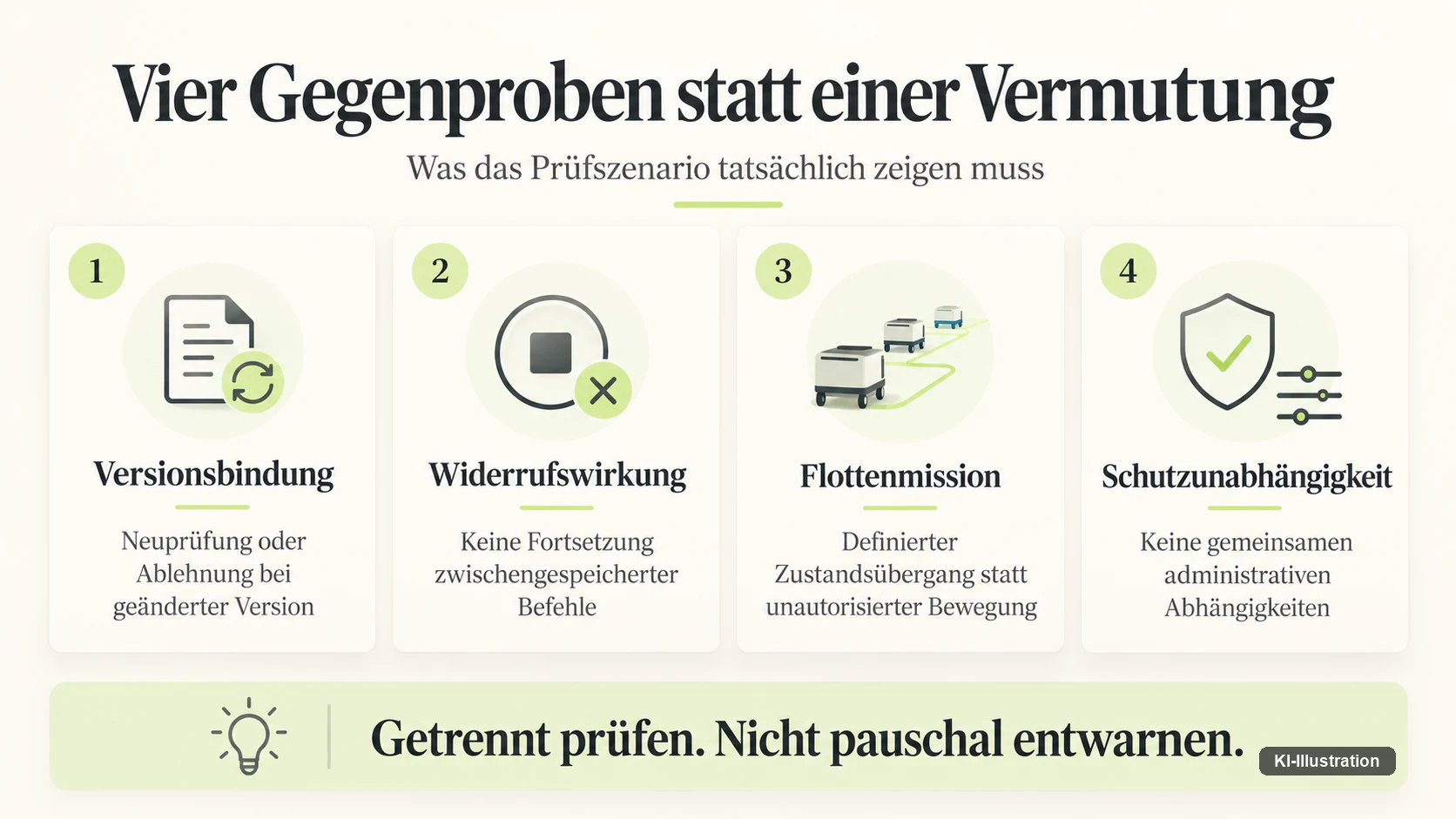 Mitarbeiterin prüft ein Metallteil in einer Fertigungszelle mit Roboterarm im Hintergrund.