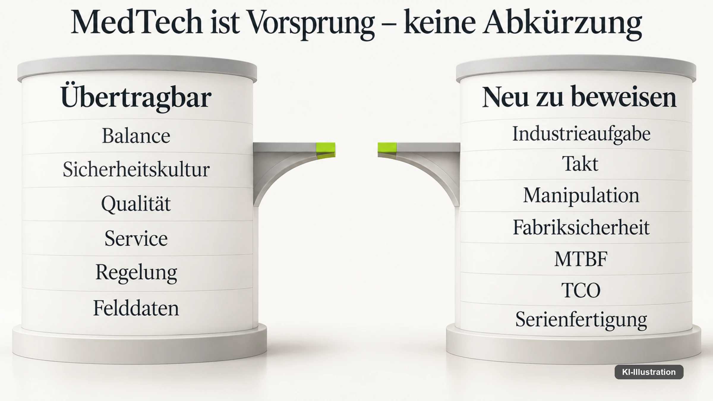 Aus der Medizintechnik überträgt sich das Vorgehen, nicht die Leistungszahl.